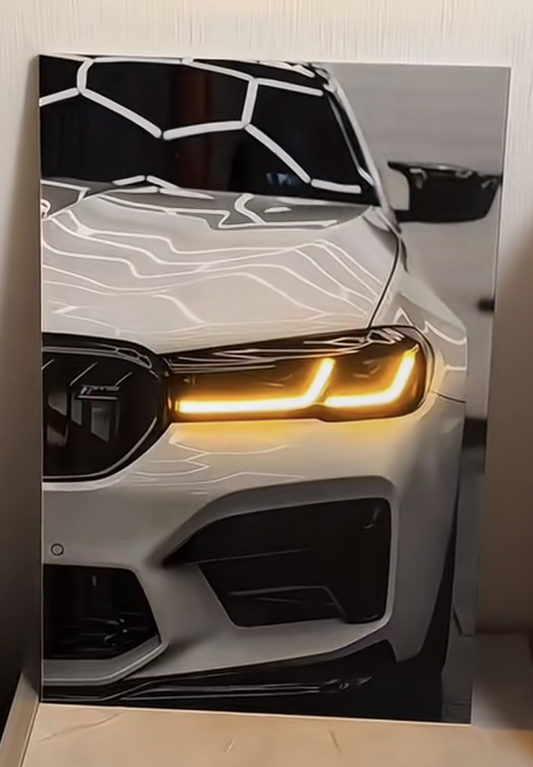 The M5 Headlight Decor with Golden Eye Pattern Hanging painting