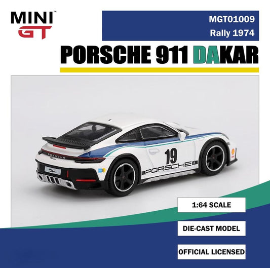 (Reserva) MINIGT 1/64 Porsche 911 Rally Dakar 1974 Modelo de coche fundido a presión