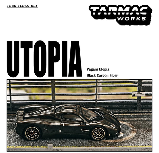 TW 1/64 Pagani Utopia Black Carbon Fiber Diecast Model Car