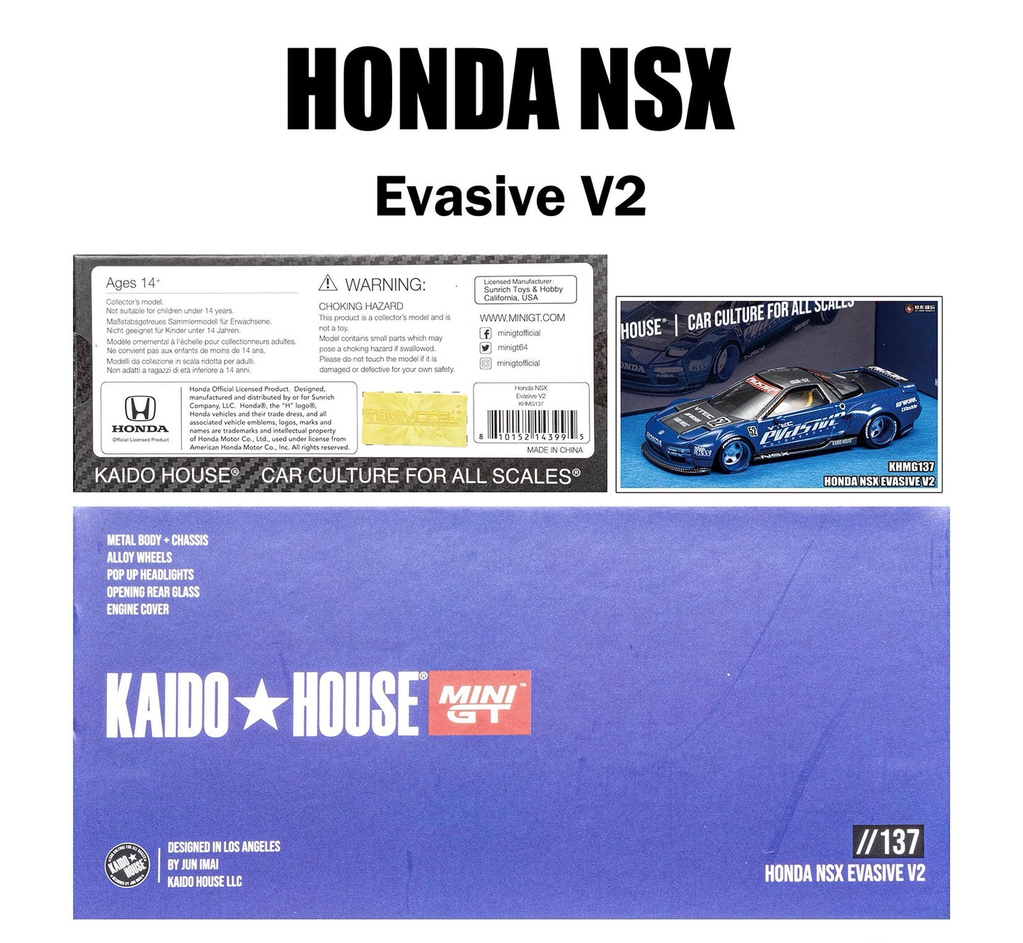 KAIDO HOUSE x MINIGT 1/64 Honda NSX Evasive V2 Diecast Model Car