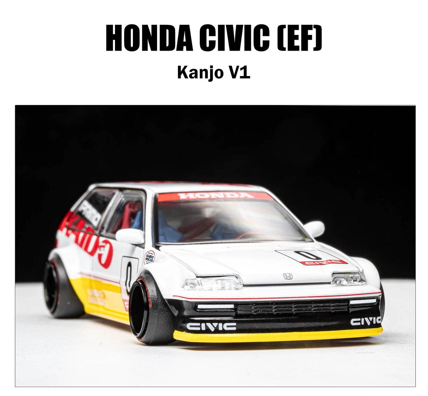 KAIDO HOUSE x MINIGT 1/64 Honda Civic Kanjo V1 Modelo de coche fundido a presión