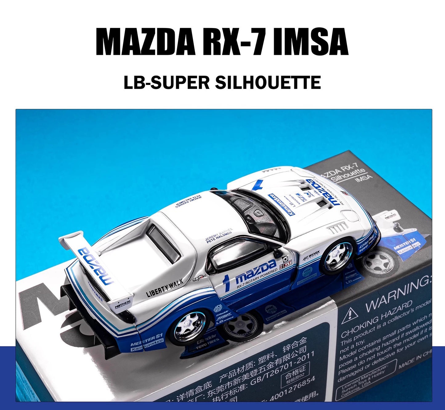 MINIGT 1/64 Mazda RX-7 IMSA LB-Super Silhouette Diecast Model Car