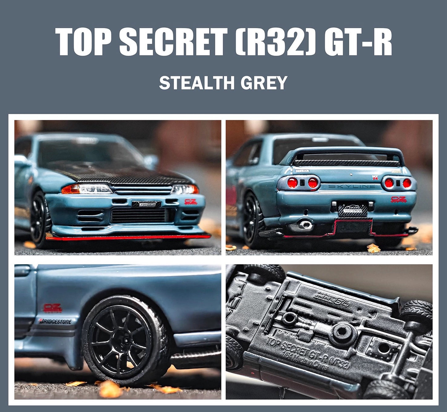 Nissan Skyline GT-R R32, modelo de coche fundido a presión de alto secreto INNO 1/64