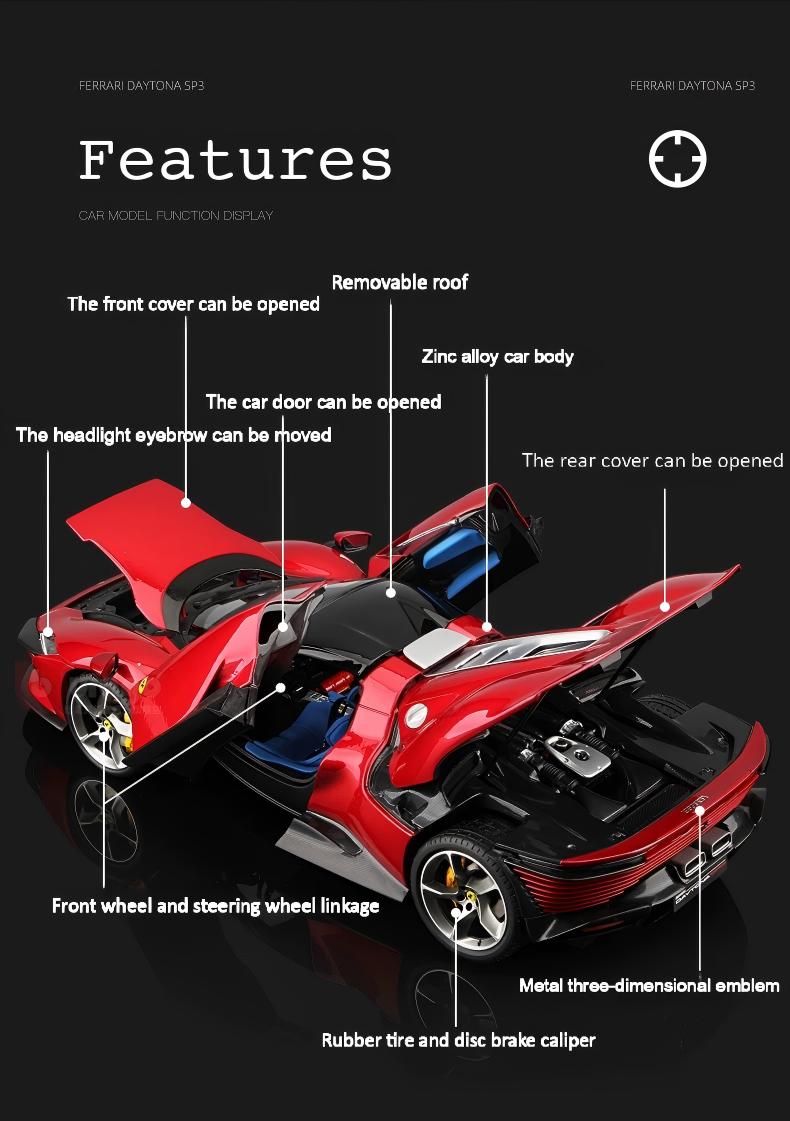 Bburago 1/18 Ferrari SP3 Daytona Diecast Model Car