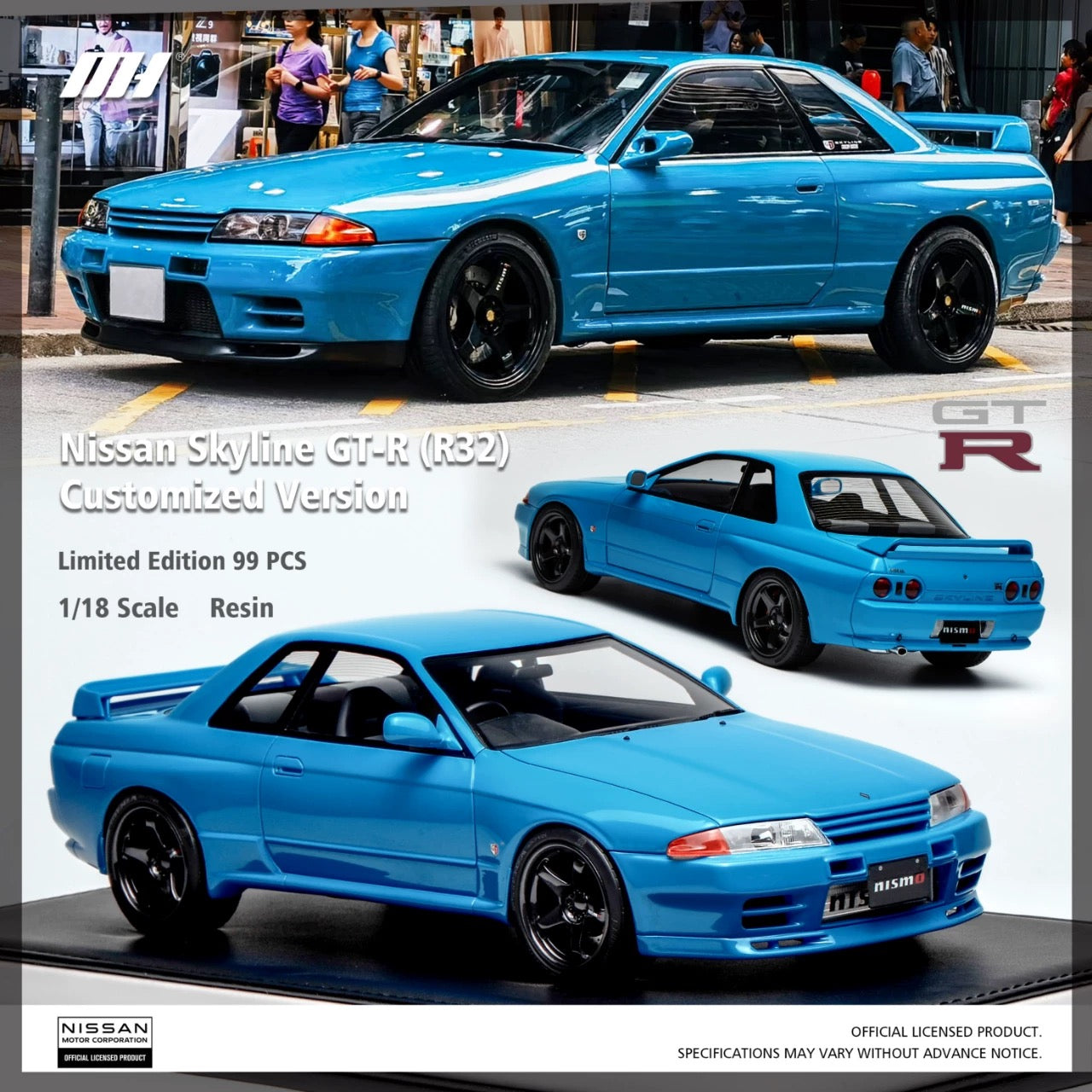 MOTORHELIX 1/18 Nissan GT-R R32 Versión personalizada Modelo de coche