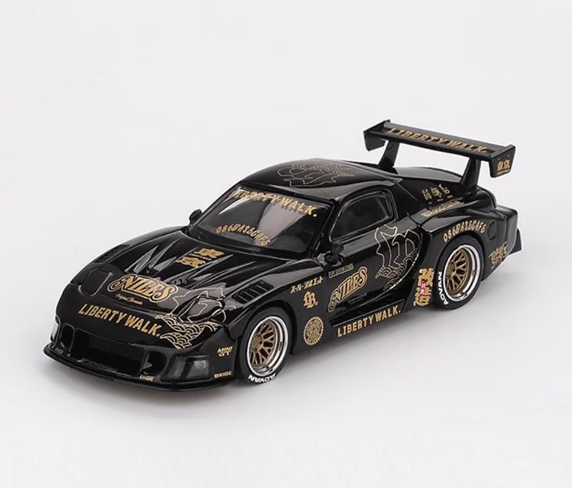 (Pre-pedido) MINIGT 1/64 #1101 MAZDA RX7 Modelo de coche fundido a presión