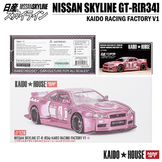 KAIDO HOUSE x MINIGT 1/64 Nissan Skyline GT-R R34 Diecast Model Car
