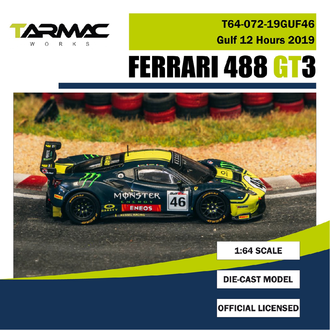TW 1/64 Ferrari 488GT3 Diecast Model Car