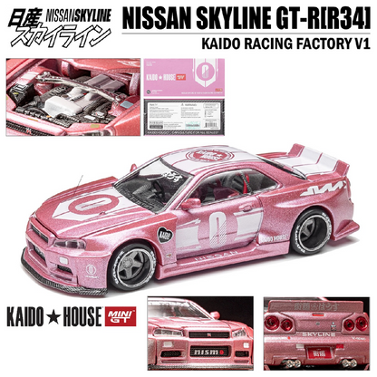 KAIDO HOUSE x MINIGT 1/64 Nissan Skyline GT-R R34 Diecast Model Car