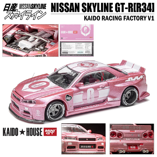 KAIDO HOUSE x MINIGT 1/64 Nissan Skyline GT-R R34 Diecast Model Car