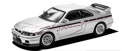 Modelo de fundición a presión INNO 1/64 NISSAN SKYLINE GT-R (R33) MINE'S Sliver