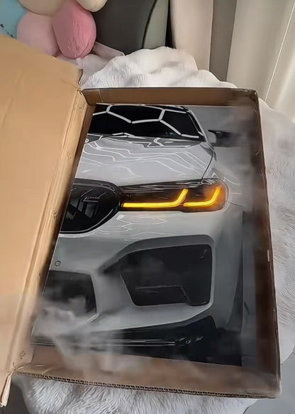 The M5 Headlight Decor with Golden Eye Pattern Hanging painting