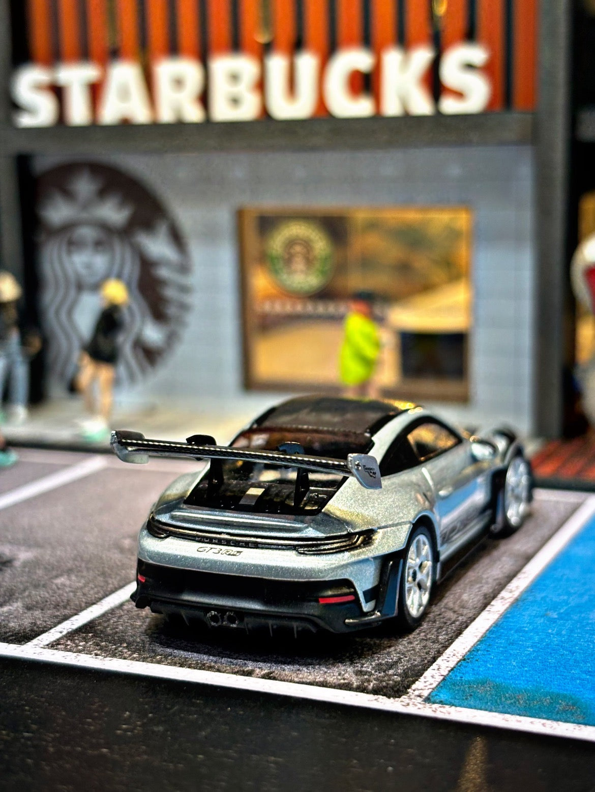 MC 1/64 PORSCHE 911 GT3RS Metal Silver Diecast Model