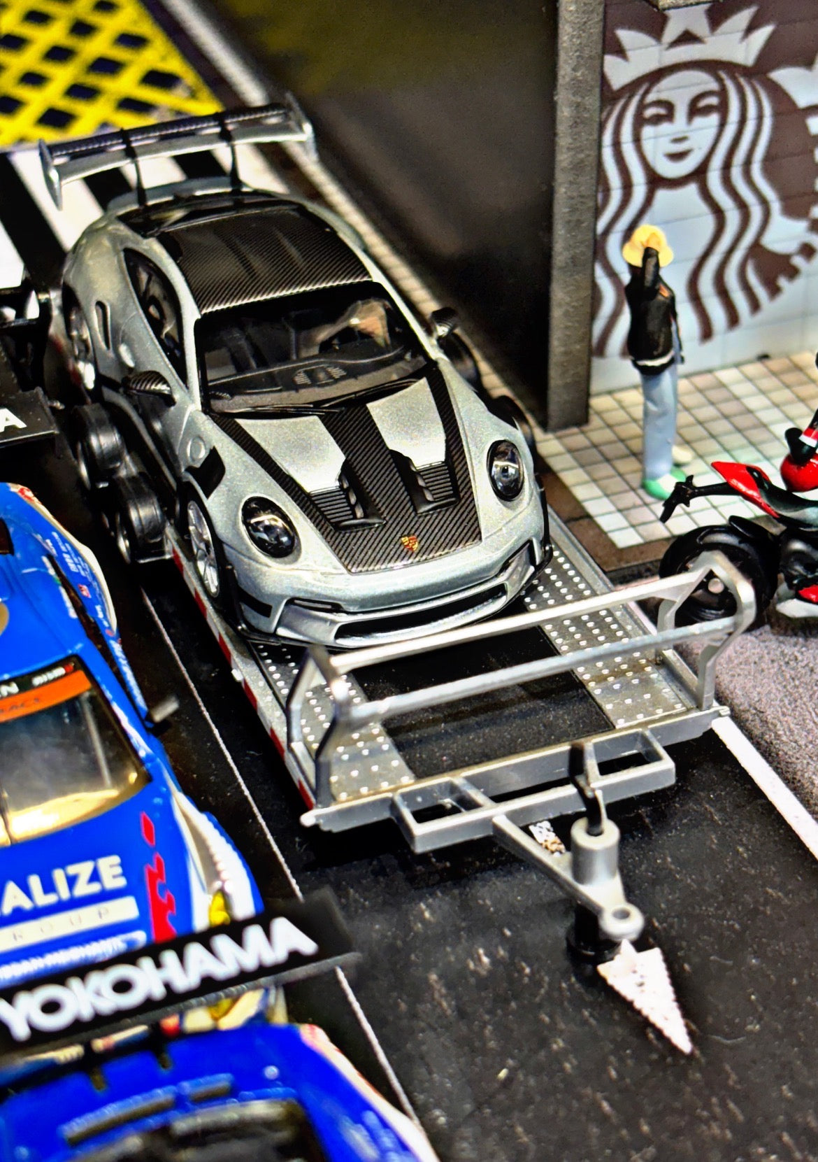 MC 1/64 PORSCHE 911 GT3RS Metal Silver Diecast Model