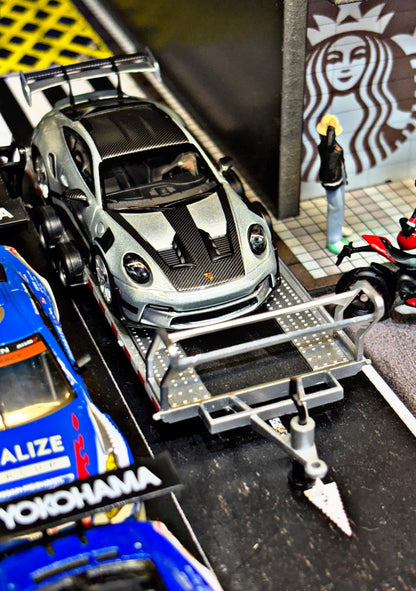 MC 1/64 PORSCHE 911 GT3RS Metal Silver Diecast Model
