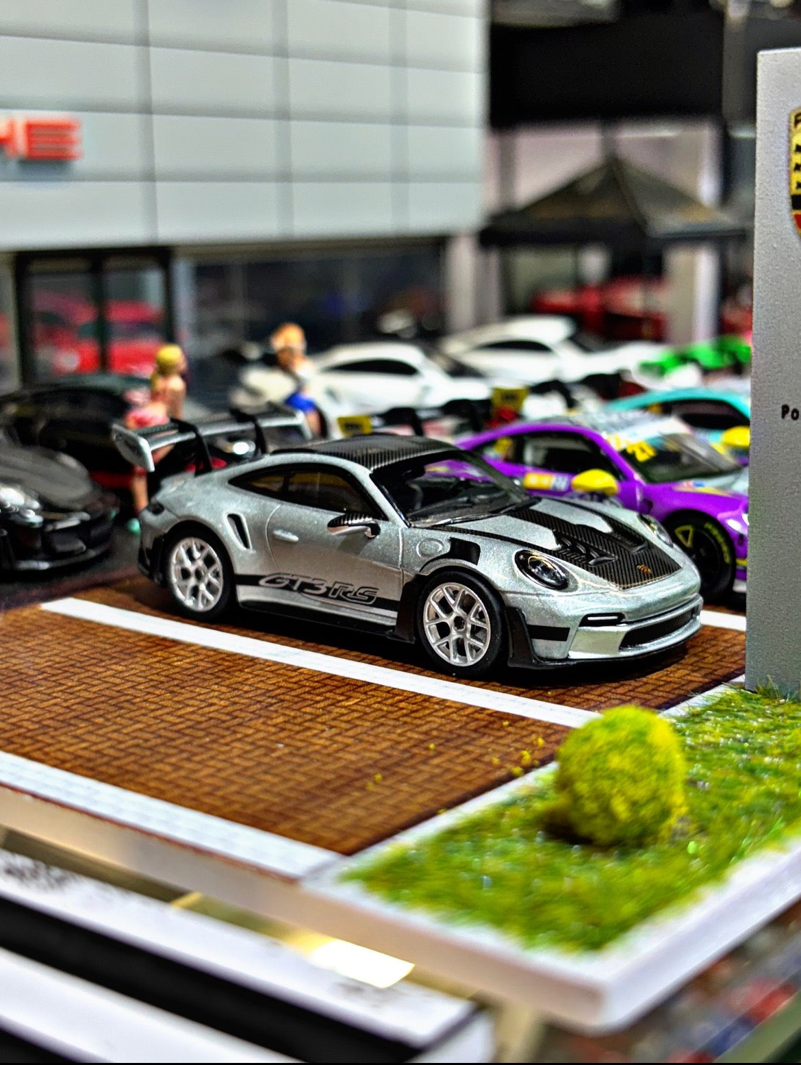 MC 1/64 PORSCHE 911 GT3RS Metal Silver Diecast Model
