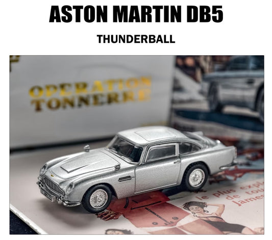MINIGT 1/64 Aston Martin DB5 007 Silver Diecast Car Model