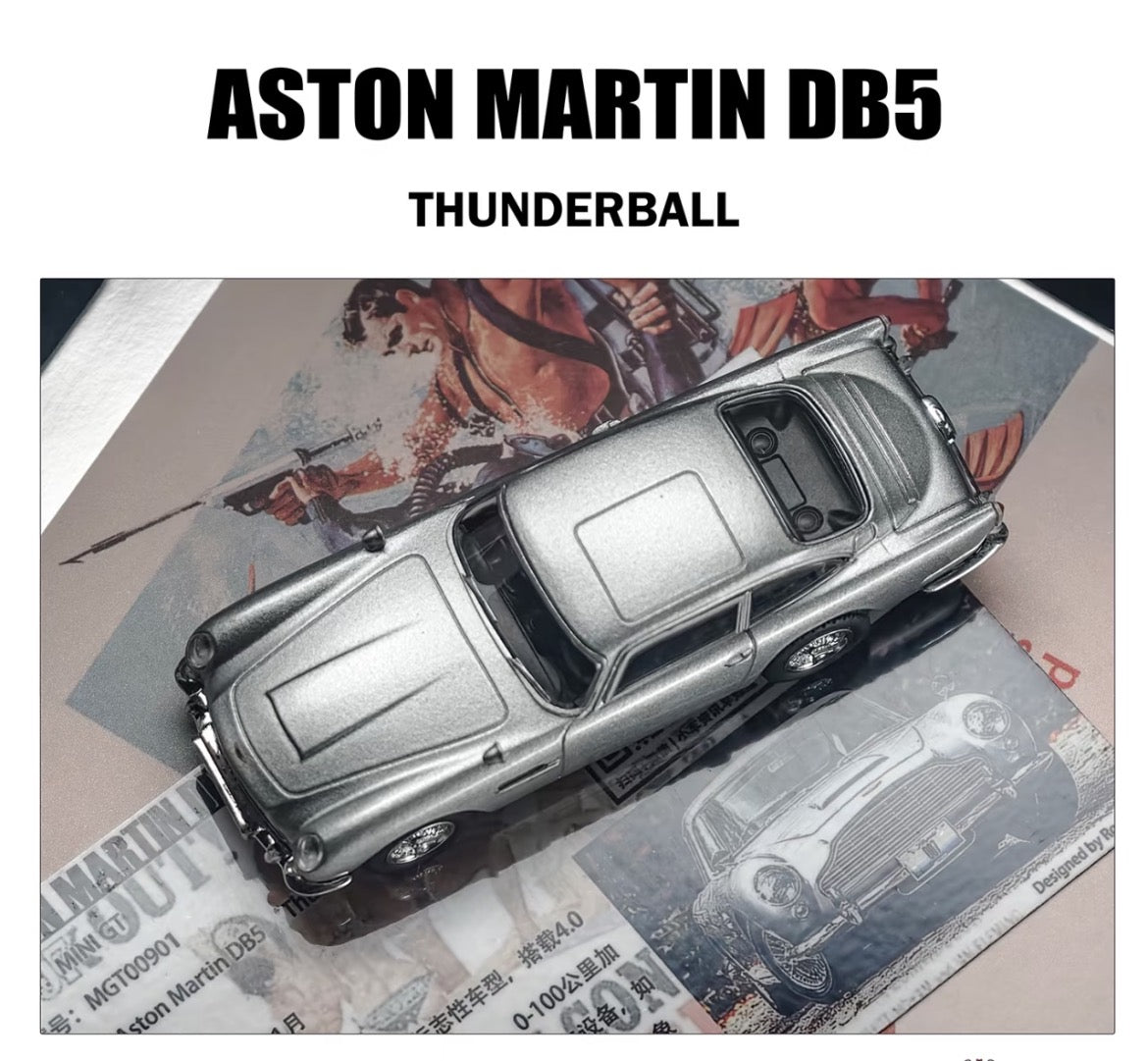 MINIGT 1/64 Aston Martin DB5 007 Silver Diecast Car Model