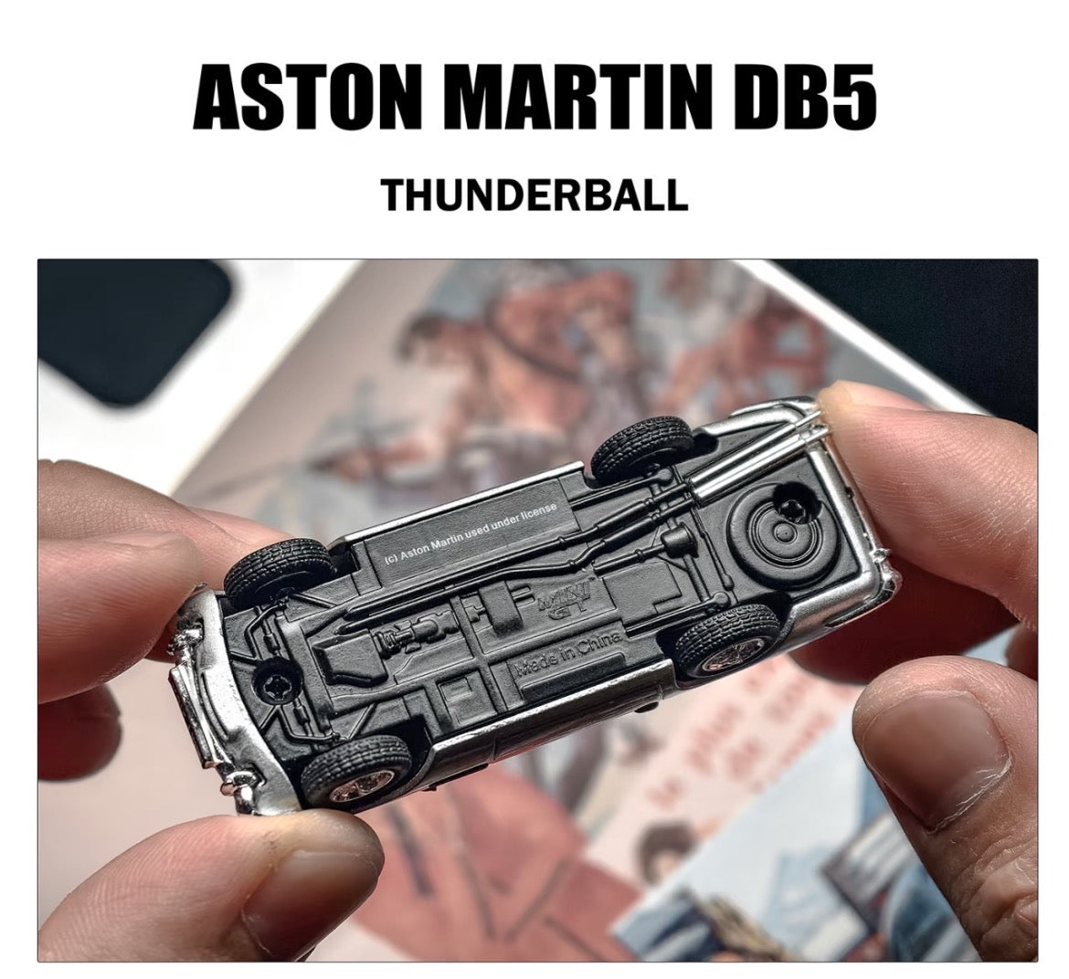 MINIGT 1/64 Aston Martin DB5 007 Silver Diecast Car Model
