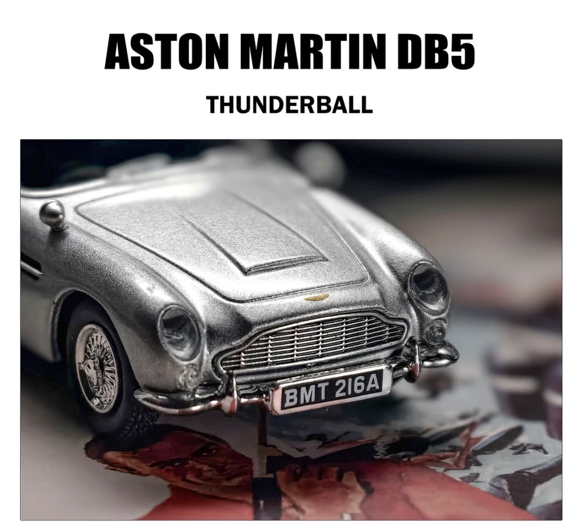 MINIGT 1/64 Aston Martin DB5 007 Silver Diecast Car Model