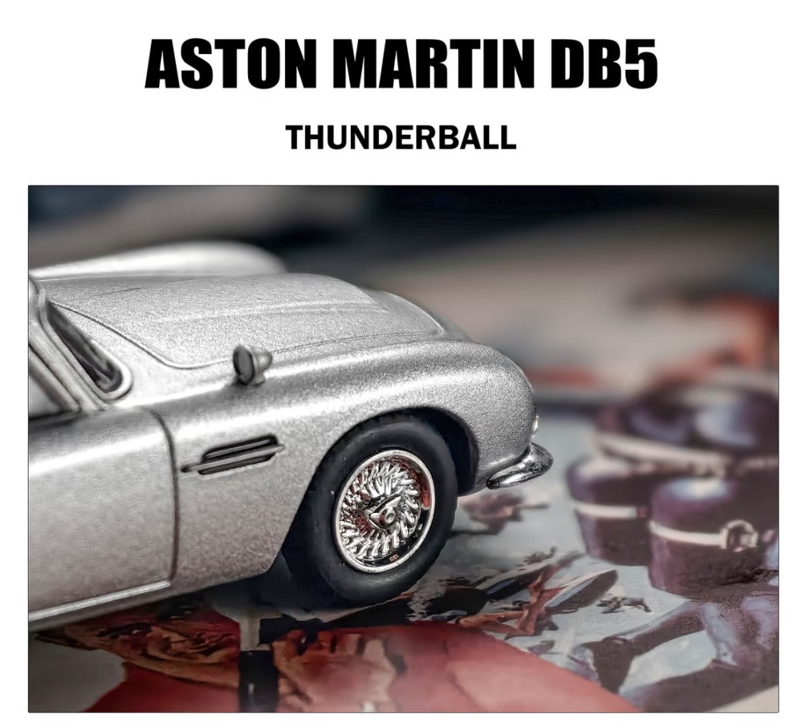 MINIGT 1/64 Aston Martin DB5 007 Silver Diecast Car Model