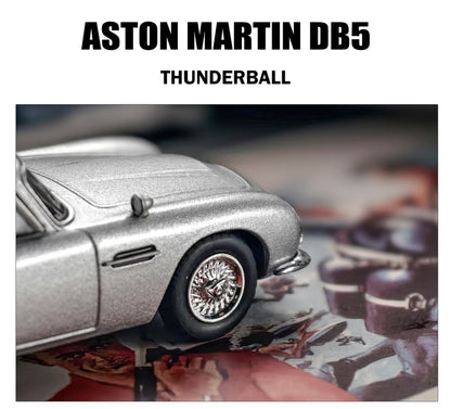 MINIGT 1/64 Aston Martin DB5 007 Silver Diecast Car Model