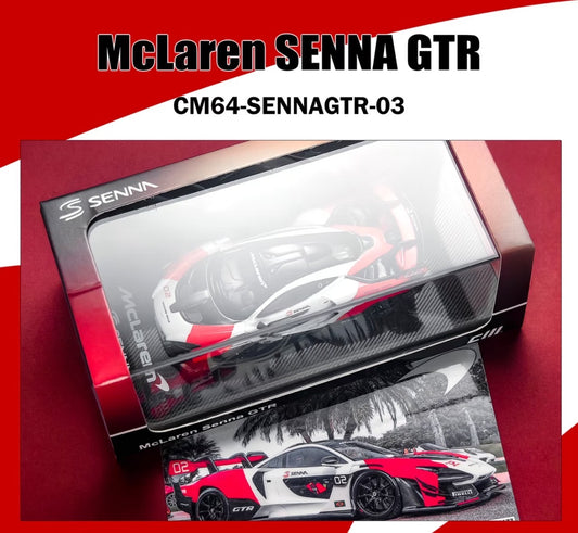 CM 1/64 McLaren SENNA GTR White&Red Diecast Car Model