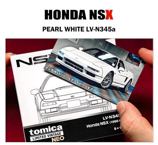 TLV-N345a 1/64 HONDA NSX 1998 PEARL WHITE Diecast Model Car