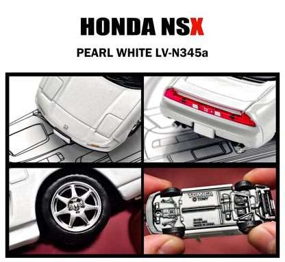 TLV-N345a 1/64 HONDA NSX 1998 PEARL WHITE Diecast Model Car