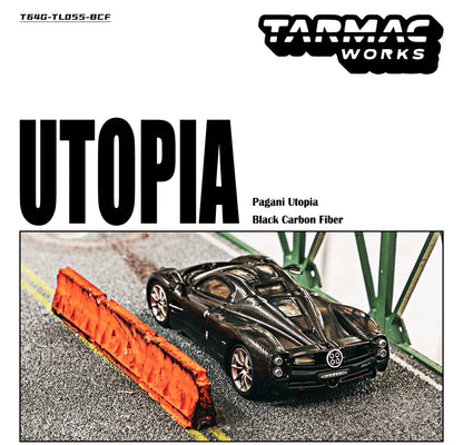 TW 1/64 Pagani Utopia Black Carbon Fiber Diecast Model Car
