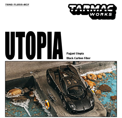 TW 1/64 Pagani Utopia Black Carbon Fiber Diecast Model Car