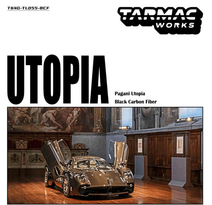 TW 1/64 Pagani Utopia Black Carbon Fiber Diecast Model Car