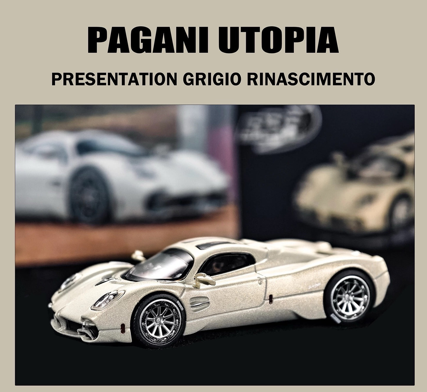BBR 1/64 Pagani Utopia Presentation Grigio Rinascimento Diecast Model Car