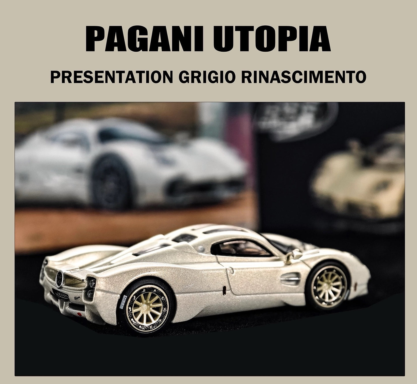 BBR 1/64 Pagani Utopia Presentation Grigio Rinascimento Diecast Model Car