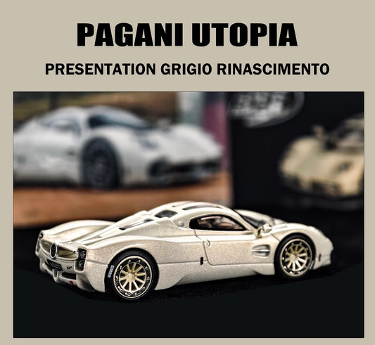 BBR 1/64 Pagani Utopia Presentation Grigio Rinascimento Diecast Model Car