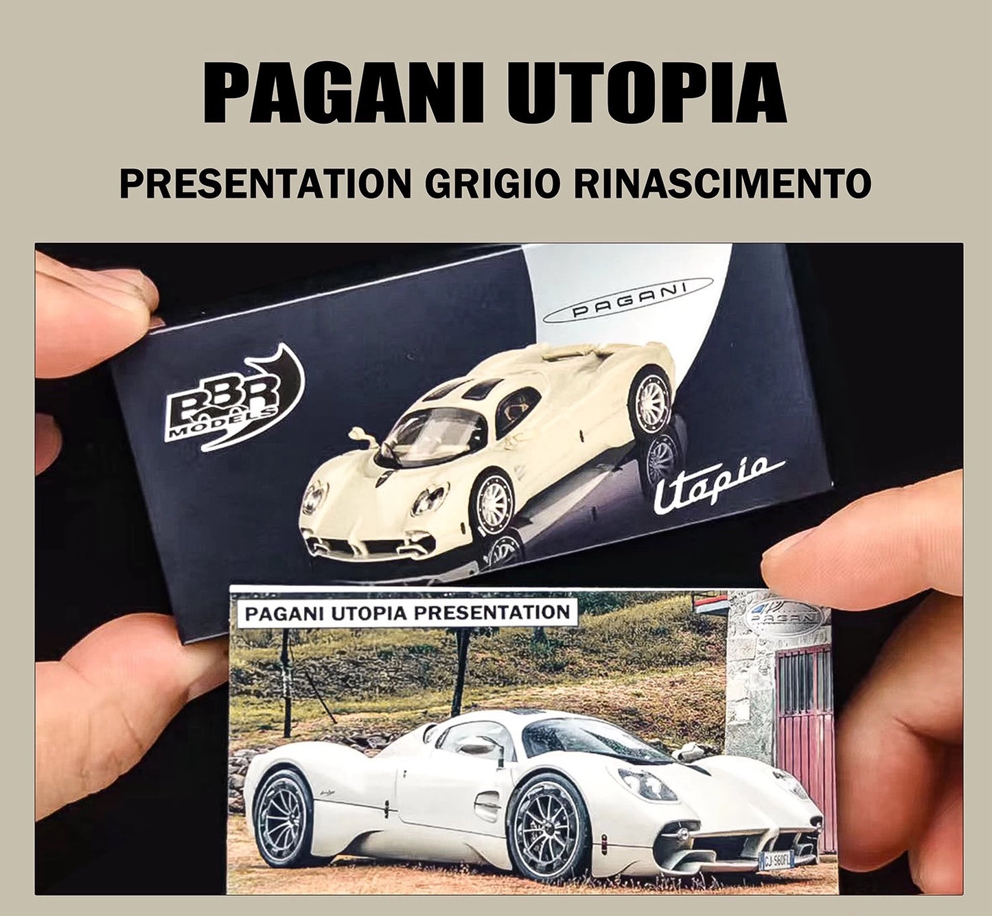 BBR 1/64 Pagani Utopia Presentation Grigio Rinascimento Diecast Model Car