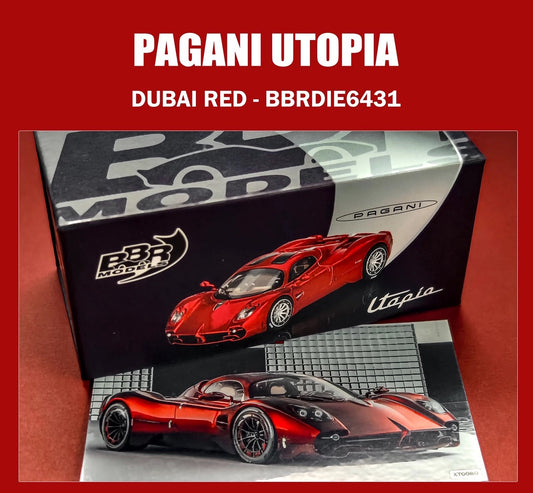 BBR 1/64 Pagani Utopia Dubai Red Diecast Model Car