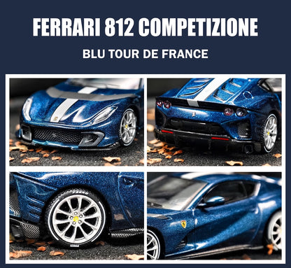 BBR 1/64 Ferrari 812C Blu Tour De France Diecast Model Car