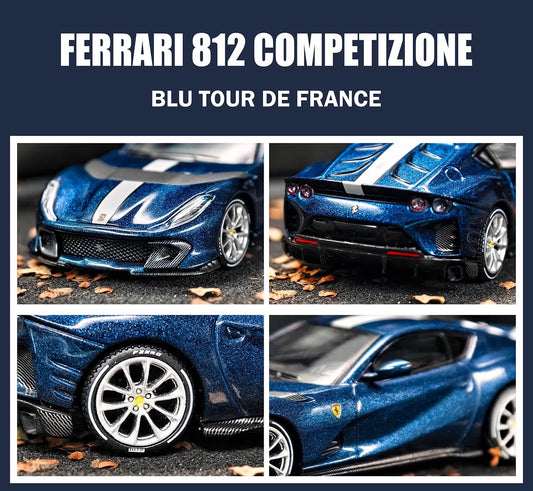 BBR 1/64 Ferrari 812C Blu Tour De France Diecast Model Car