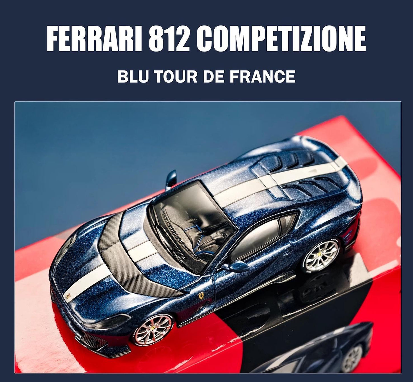 BBR 1/64 Ferrari 812C Blu Tour De France Diecast Model Car