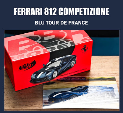BBR 1/64 Ferrari 812C Blu Tour De France Diecast Model Car