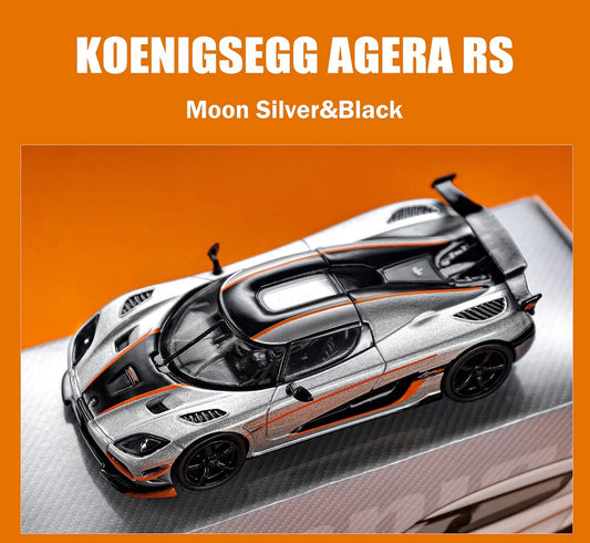 BBR 1/64 Koenigsegg Agera RS Moon Silver&Black Diecast Model Car