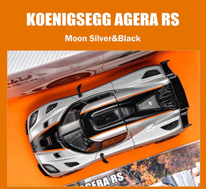 BBR 1/64 Koenigsegg Agera RS Moon Silver&Black Diecast Model Car