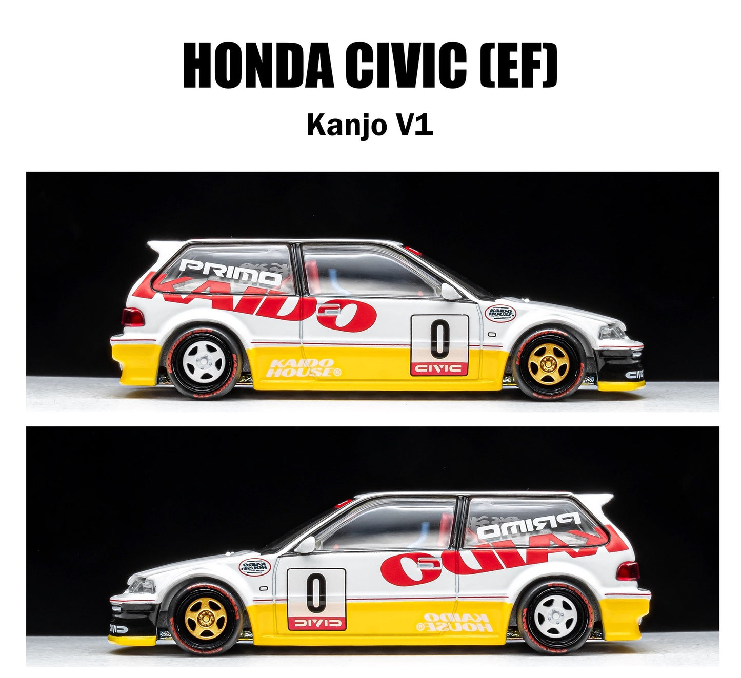KAIDO HOUSE x MINIGT 1/64 Honda Civic Kanjo V1 Modelo de coche fundido a presión