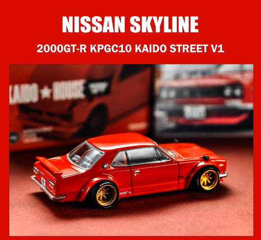 KAIDO HOUSE x MINIGT 1/64 Nissan Skyline 2000GT-R KPGC100 KAIDO Street Diecast Model Car