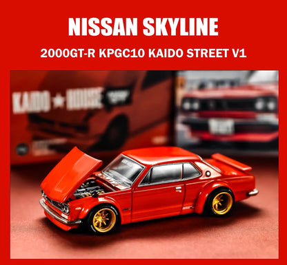 KAIDO HOUSE x MINIGT 1/64 Nissan Skyline 2000GT-R KPGC100 KAIDO Street Diecast Model Car