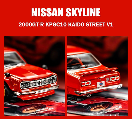 KAIDO HOUSE x MINIGT 1/64 Nissan Skyline 2000GT-R KPGC100 KAIDO Street Diecast Model Car