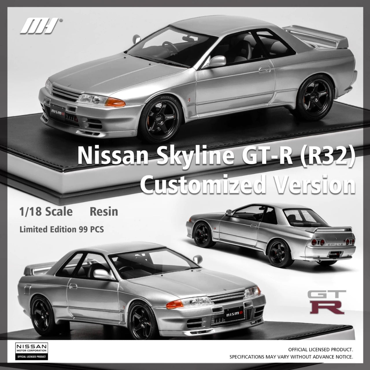 MOTORHELIX 1/18 Nissan GT-R R32 Versión personalizada Modelo de coche