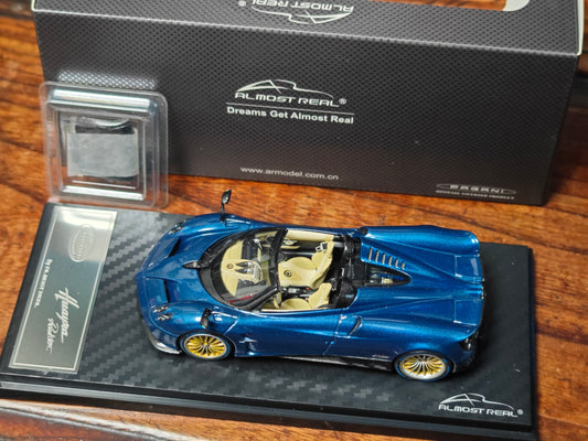 AlmostReal 1/43 Pagani Huayra Roadster Bleu Carbone Modèle de Voiture