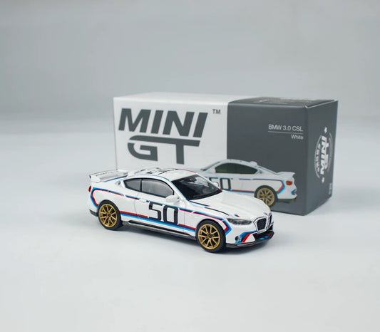 MINIGT 1/64 BMW 3.0 CSL #863 Modelo de coche fundido a presión